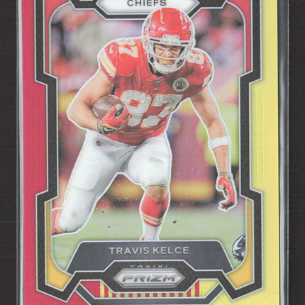 2023 Panini Prizm Travis Kelce #151 Red Yellow 10/44