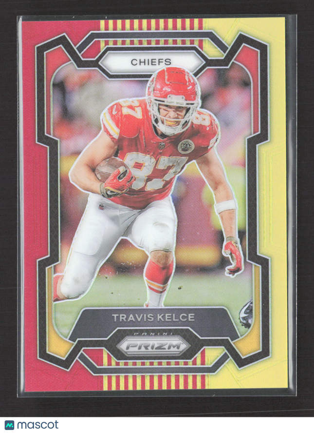 2023 Panini Prizm Travis Kelce #151 Red Yellow 10/44