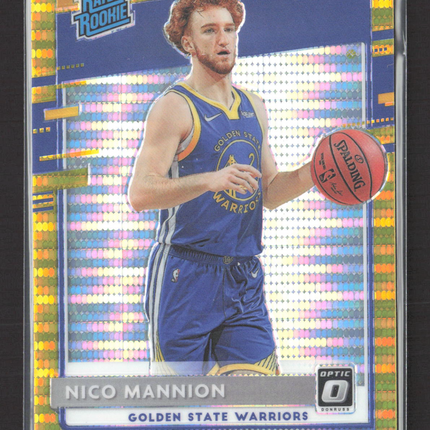 2021 Panini Donruss Optic Nico Mannion #190 Gold Pulsar 02/10