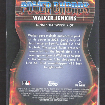 2026 Bowman Chrome Power Chords Walker Jenkins #PC-8