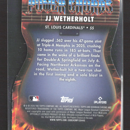 2026 Topps Bowman Chrome Power Chords JJ Wetherholt #PC-5