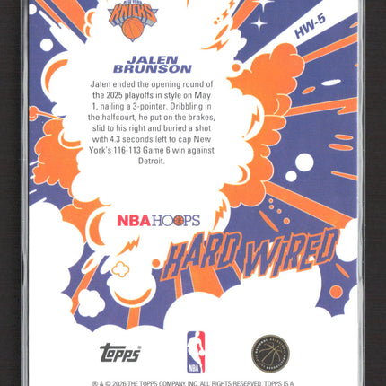 2026 Topps NBA Hoops Hard Wired Jalen Brunson #HW-5