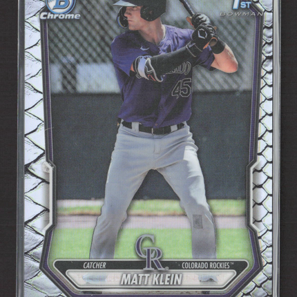 2026 Bowman Chrome Matt Klein #BCP-146 Reptilian 1st Bowman