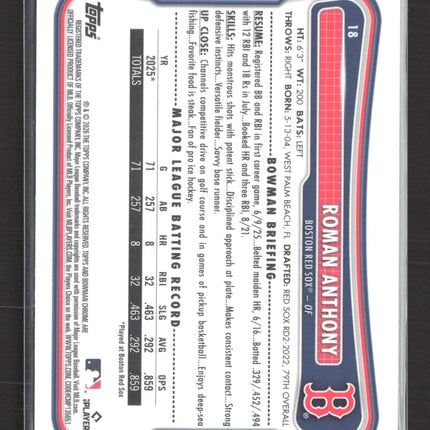 2026 Bowman Chrome Mojo Roman Anthony #18 Refractor RC