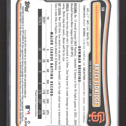 2026 Bowman Chrome Bryce Eldridge #58 Mojo Refractor RC