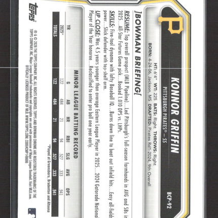 2026 Bowman Chrome Mega Box Konnor Griffin #BCP-92 Mojo Refractor