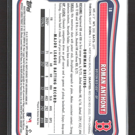 2026 Bowman Chrome Mojo Roman Anthony #18 Refractor RC