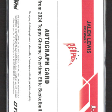 2024 Topps Chrome Overtime Elite Basketball Jalen Lewis #A-JL Auto