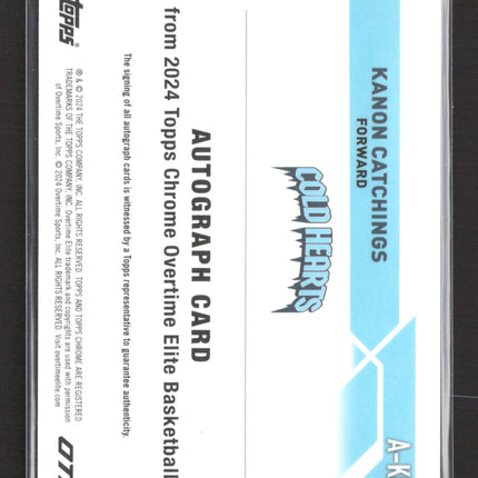 2024 Topps Chrome Overtime Elite Basketball Kanon Catchings #A-KCA RC Auto