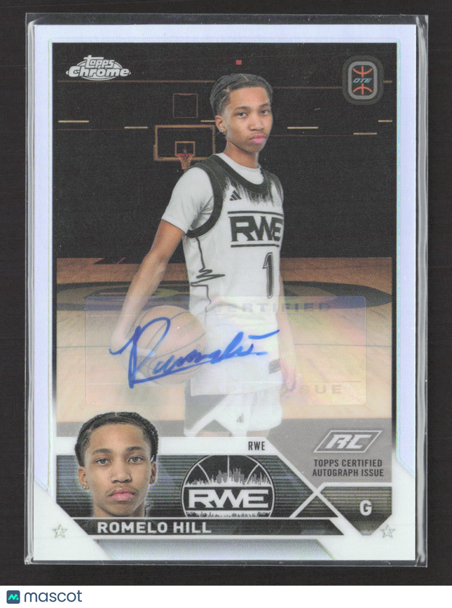 2024 Topps Chrome Overtime Elite Basketball Romelo Hill #A-RH RC Auto