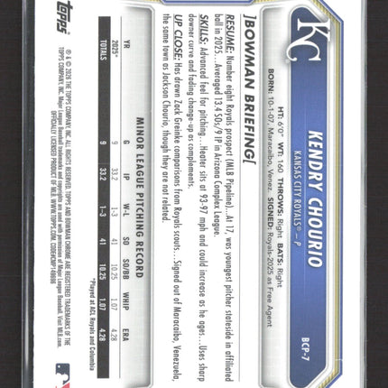 2026 Bowman Chrome Mojo Kendry Chourio #BCP-7 1st Bowman