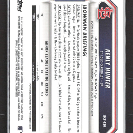 2026 Bowman Chrome Kenly Hunter #BCP-130 Reptilian