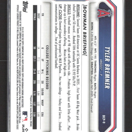 2026 Topps Bowman Chrome Tyler Bremner #BCP-9 Reptilian