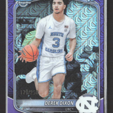 2025 Bowman Chrome University Derek Dixon #BCP-37 Purple Mojo 1st Bowman 179/250
