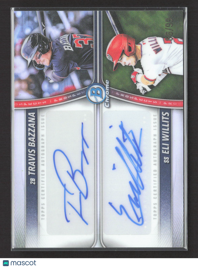 2025 Bowman Draft Chrome Travis Bazzana Eli Willits #PDA-BW Refractor 06/99 Auto