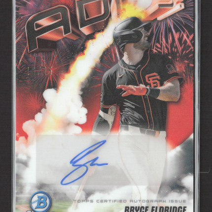 2025 Bowman Chrome Adios! Bryce Eldridge #AAV-BE Refractor Orange /25 Auto