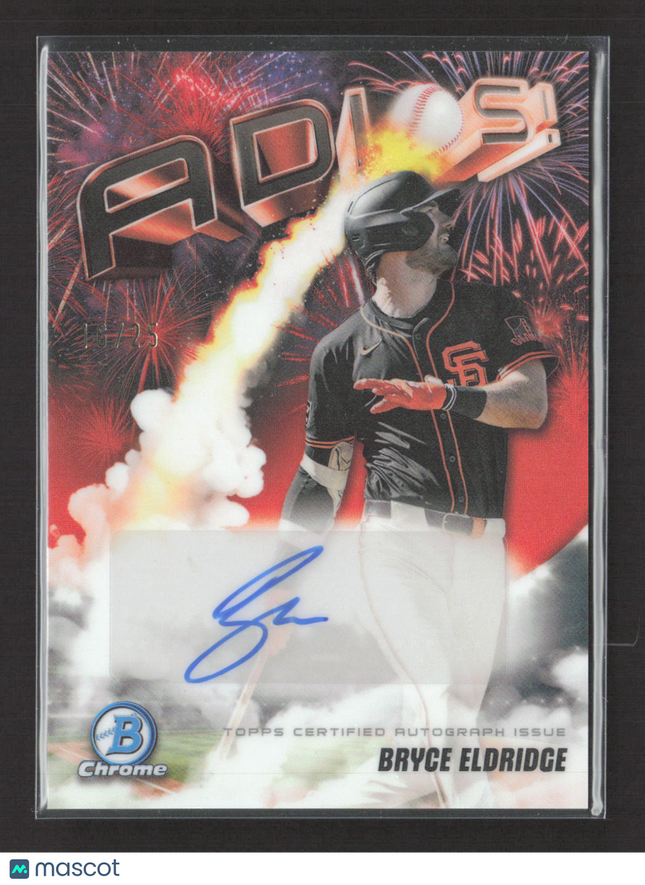 2025 Bowman Chrome Adios! Bryce Eldridge #AAV-BE Refractor Orange /25 Auto