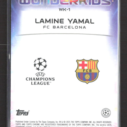 2025 Topps Chrome UEFA Champions League Wonderkids Lamine Yamal #WK-1