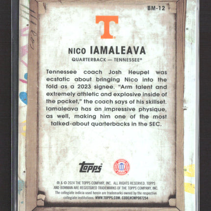 2024 Bowman University Best Masterpieces Nico Iamaleava #BM-12 Red /10
