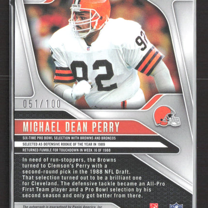 2024 Panini Prizm Football Michael Dean Perry #71 Choice 051/100 Auto