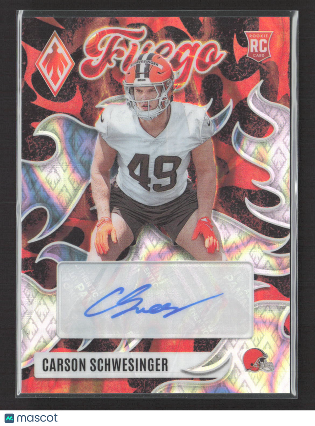 2025 Panini Phoenix Fuego Carson Schwesinger #FUS-CAS RC 15/49 Auto