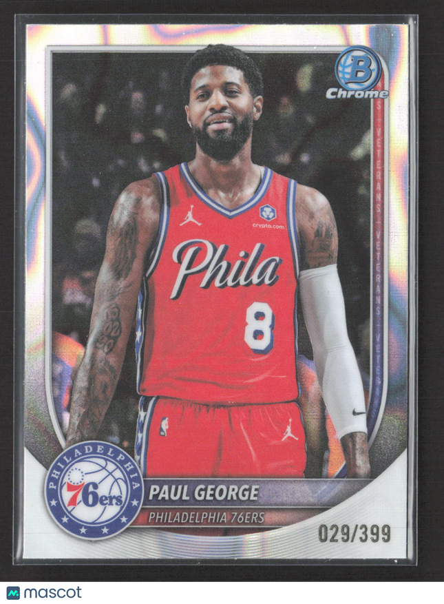 2025 Bowman Chrome University Paul George #BCV-154 RayWave 029/399