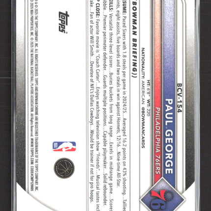 2025 Bowman Chrome University Paul George #BCV-154 RayWave 029/399