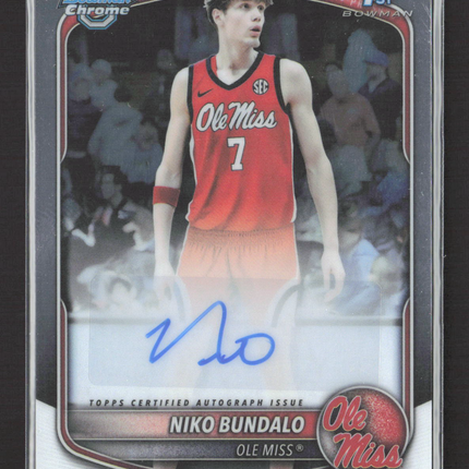 2025 Bowman Chrome University Niko Bundalo #CPA-NB 1st Bowman Auto