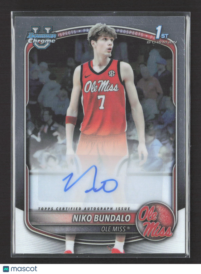 2025 Bowman Chrome University Niko Bundalo #CPA-NB 1st Bowman Auto