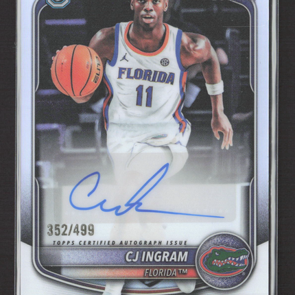 2025 Topps Bowman Chrome CJ Ingram #CPA-CI Refractor 352/499 1st Bowman Auto