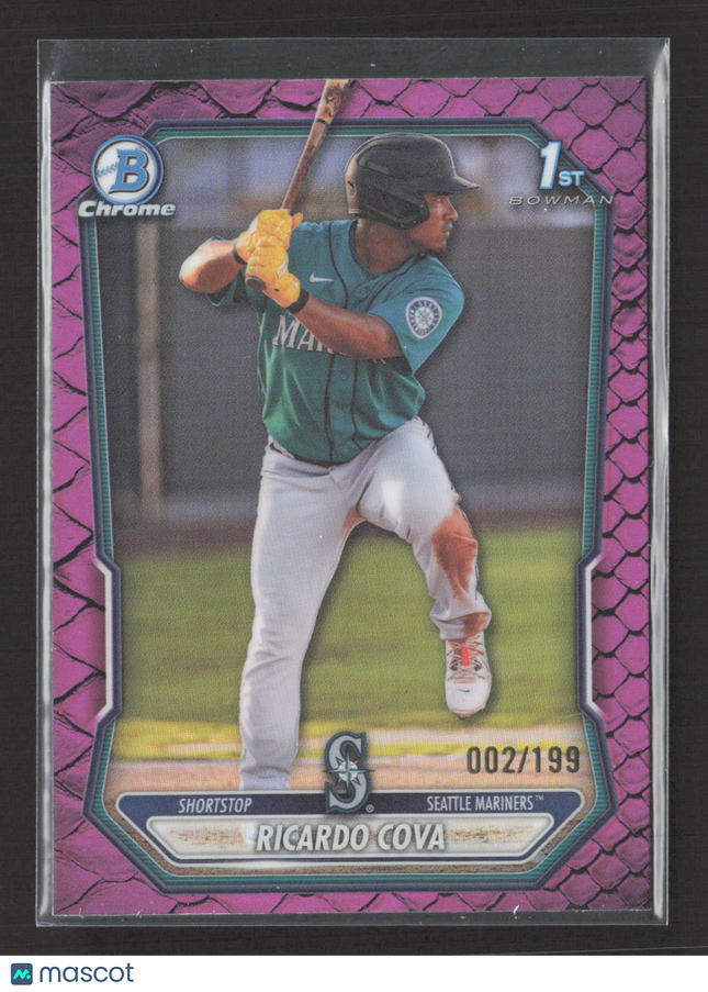 2026 Bowman Chrome Ricardo Cova #BCP-94 Purple Reptilian Refractor 002/199