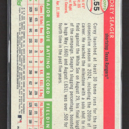 2025 Topps Chrome Platinum Corey Seager #155 Green Refractor Toile /99