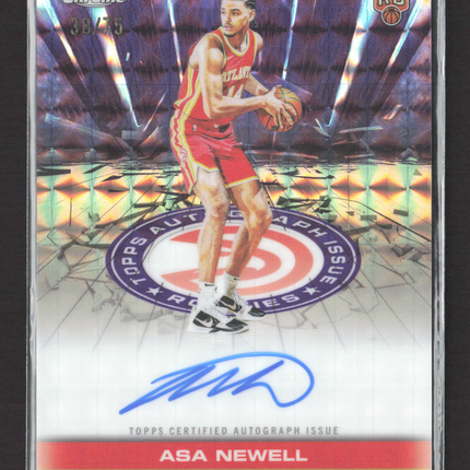2025 Topps Chrome Basketball Asa Newell #TAIR-AN RC 38/75 Auto