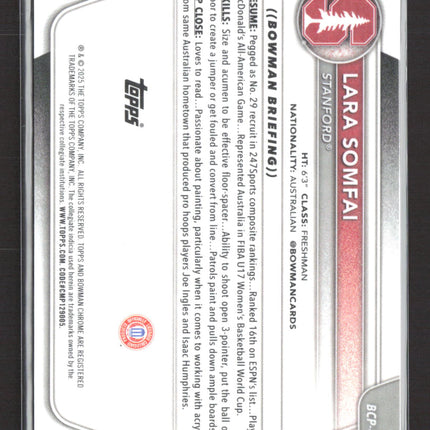 2023 Bowman Chrome University Lara Somfai #BCP-44 Black Mojo /10