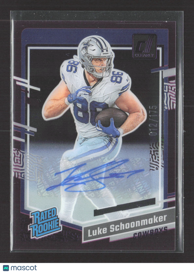 2024 Panini Clearly Donruss Luke Schoonmaker #73 012/175 Auto Purple
