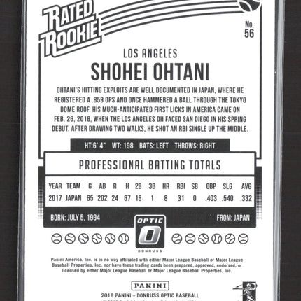 2018 Panini Donruss Optic Prizm Shohei Ohtani #56 Pink