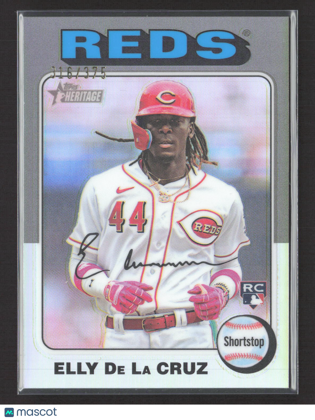 2024 Topps Heritage Elly De La Cruz #473 Chrome Grey Refractor /375