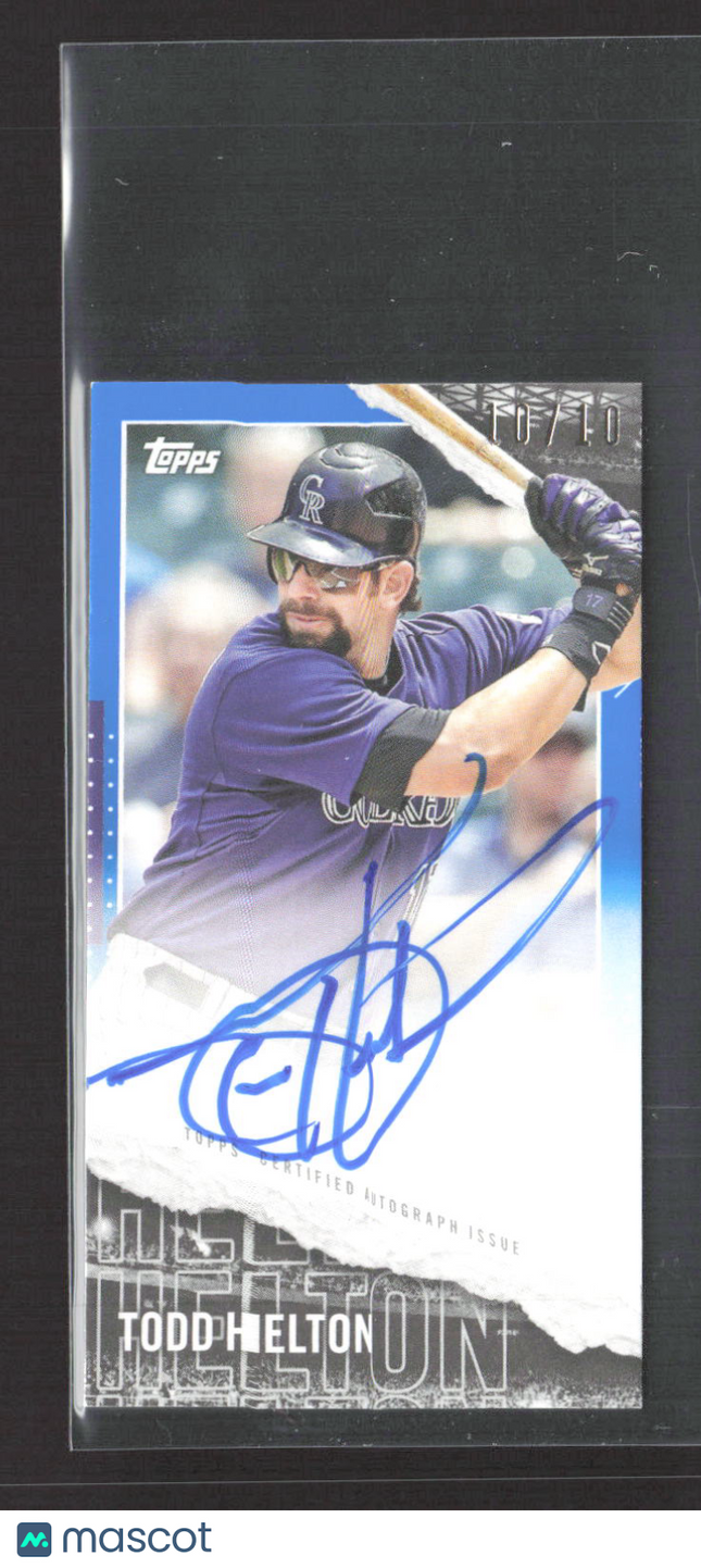 2020 Topps Rip Baseball Todd Helton #RIPAU-TH Auto BLue Mini /10