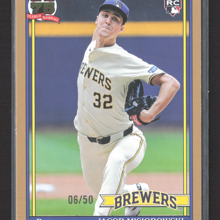 2025 Topps 75th Anniversary Jacob Misiorowski #T91-74 Gold RC 06/50