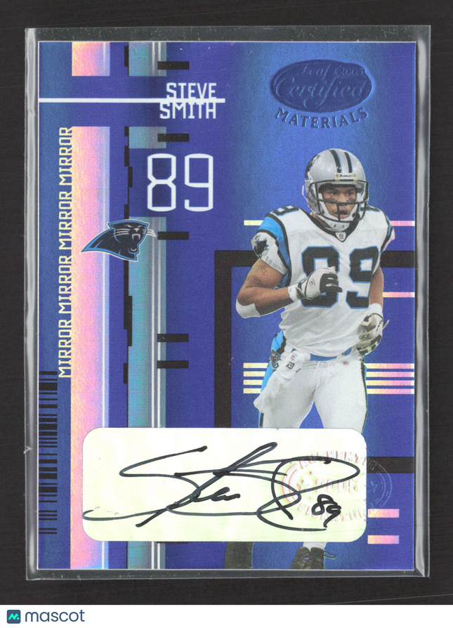 2005 Leaf Certified Materials Mirror Blue Steve Smith #20 Auto /50