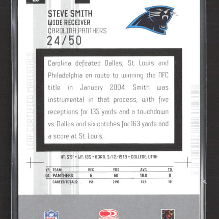 2005 Leaf Certified Materials Mirror Blue Steve Smith #20 Auto /50