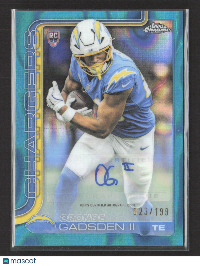 2025 Topps Chrome Oronde Gadsden II #RRA-OGII 023/199 RC Auto Blue Wave