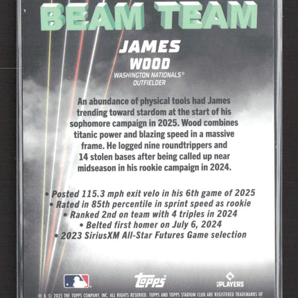 2025 Topps Stadium Club Beam Team James Wood #BT-2 RC