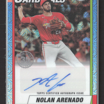 2025 Topps Chrome 1990 Topps Baseball Nolan Arenado #NA Silver Mojo 28/50 Auto