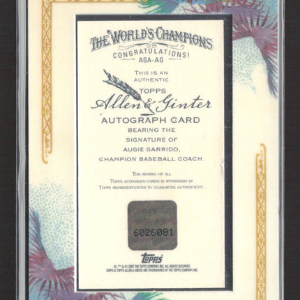 2007 Topps Allen & Ginter's Augie Garrido #AGA-AG Framed Autograph Auto