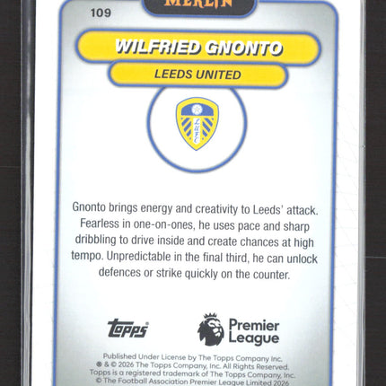 2026 Topps Merlin Wilfried Gnonto #109 Blue 066/150