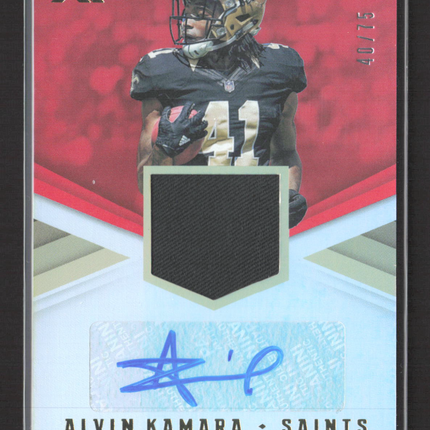 2017 Panini XR Alvin Kamara #RSA-AK 40/75 Jersey Patch Auto Rc /75