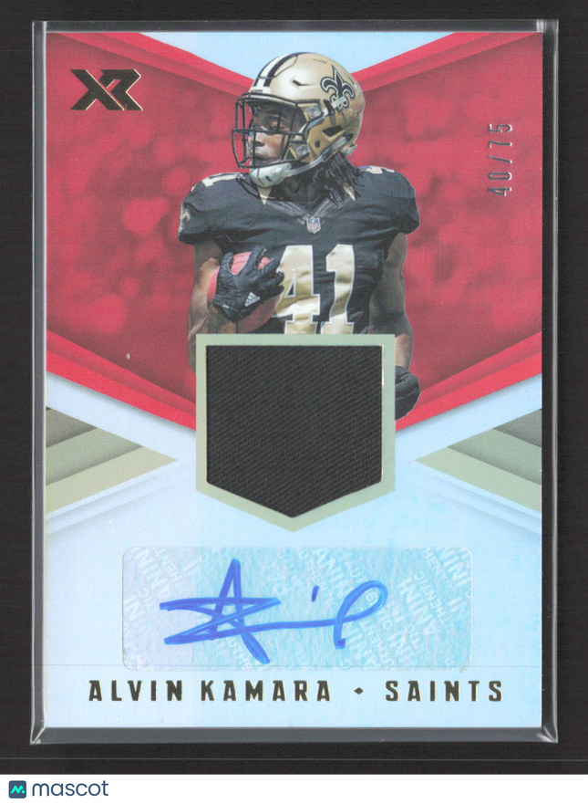 2017 Panini XR Alvin Kamara #RSA-AK 40/75 Jersey Patch Auto Rc /75