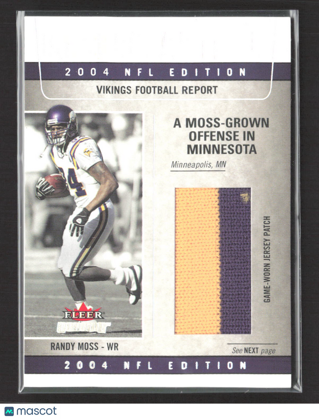 2004 Fleer Genuine NFL Edition Randy Moss #GAO-RM 083/150 Game-Worn Jersey Patch