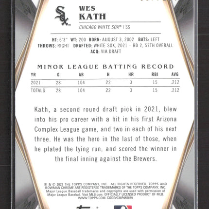2021 Bowman Invicta Wes Kath #BI-7 Atomic Refractor 087/150
